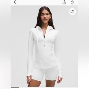 White Lulu Lemon Define Hooded Jacket Nulu